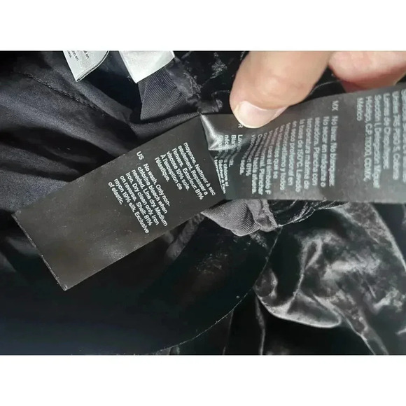 COS Women’s Silk Blend Velvet Pants Size 8 Wide Leg Elastic Band Pockets - Picture 8 of 9